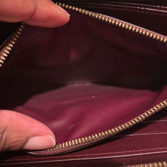 Louis Vuitton Vernis Zip Around Long Wallet Merlot Shiny Dark Red Logo Print LV - Picture 7 of 16